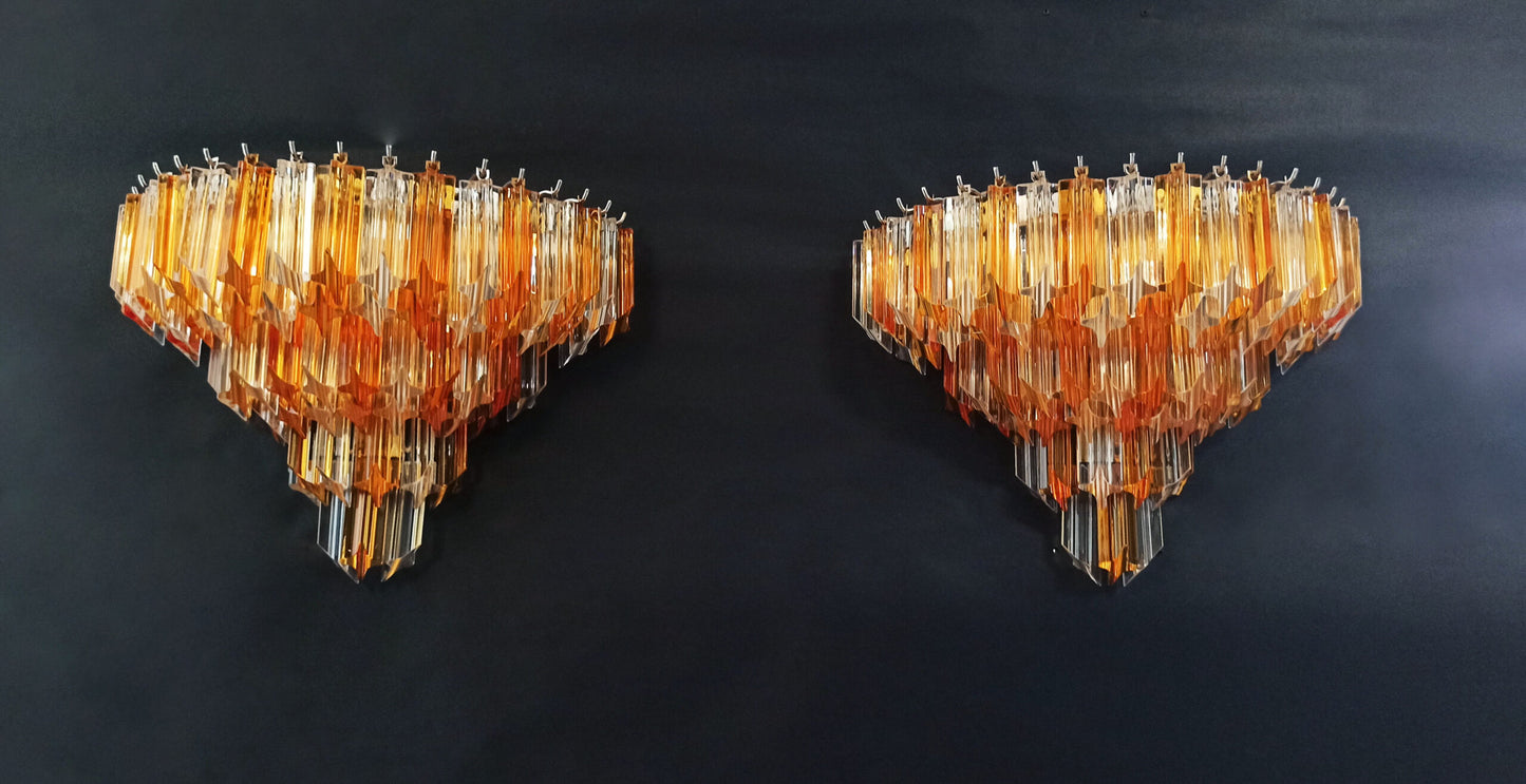 Murano Wall Lamp | 63 Clear Yellow Prism Glass | 2 pcs