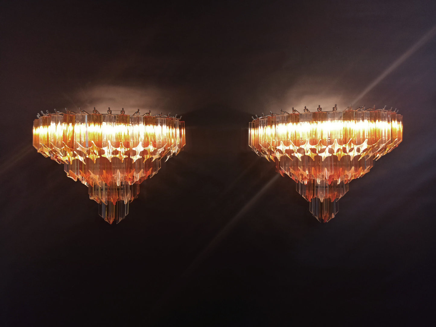 Murano Wall Lamp | 63 Clear Yellow Prism Glass | 2 pcs