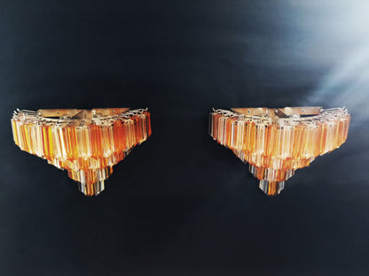 Murano Wall Lamp | 63 Clear Yellow Prism Glass | 2 pcs
