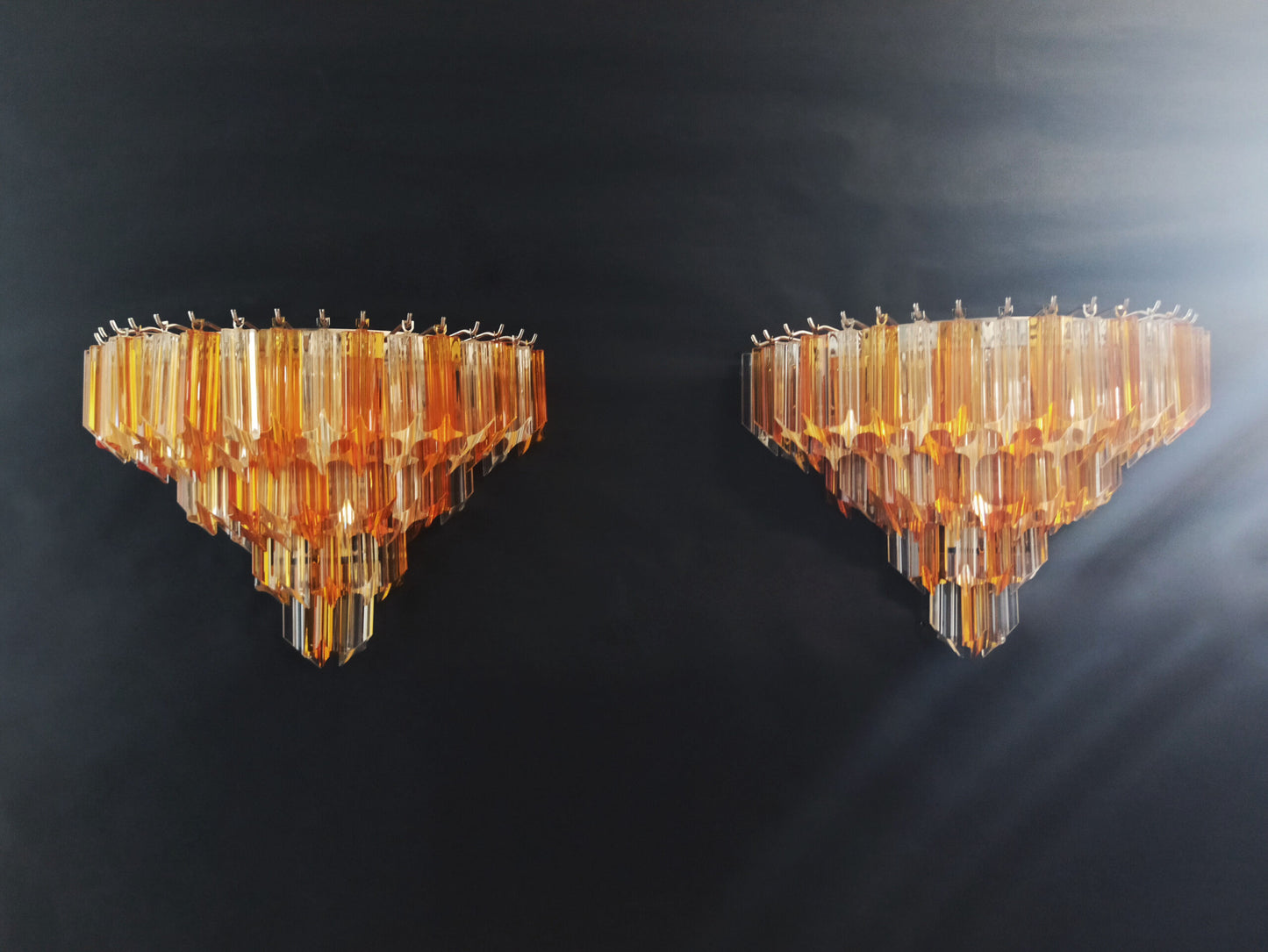 Murano Wall Lamp | 63 Clear Yellow Prism Glass | 2 pcs