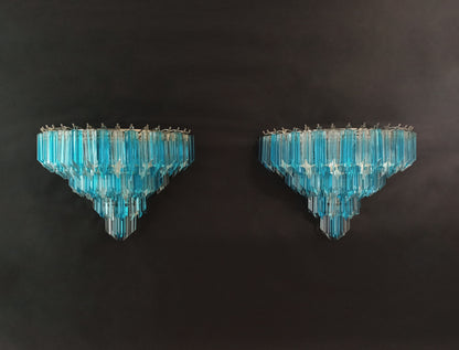 Murano Wall Lamp | 63 Clear Blue Prism Glass | 2 pcs