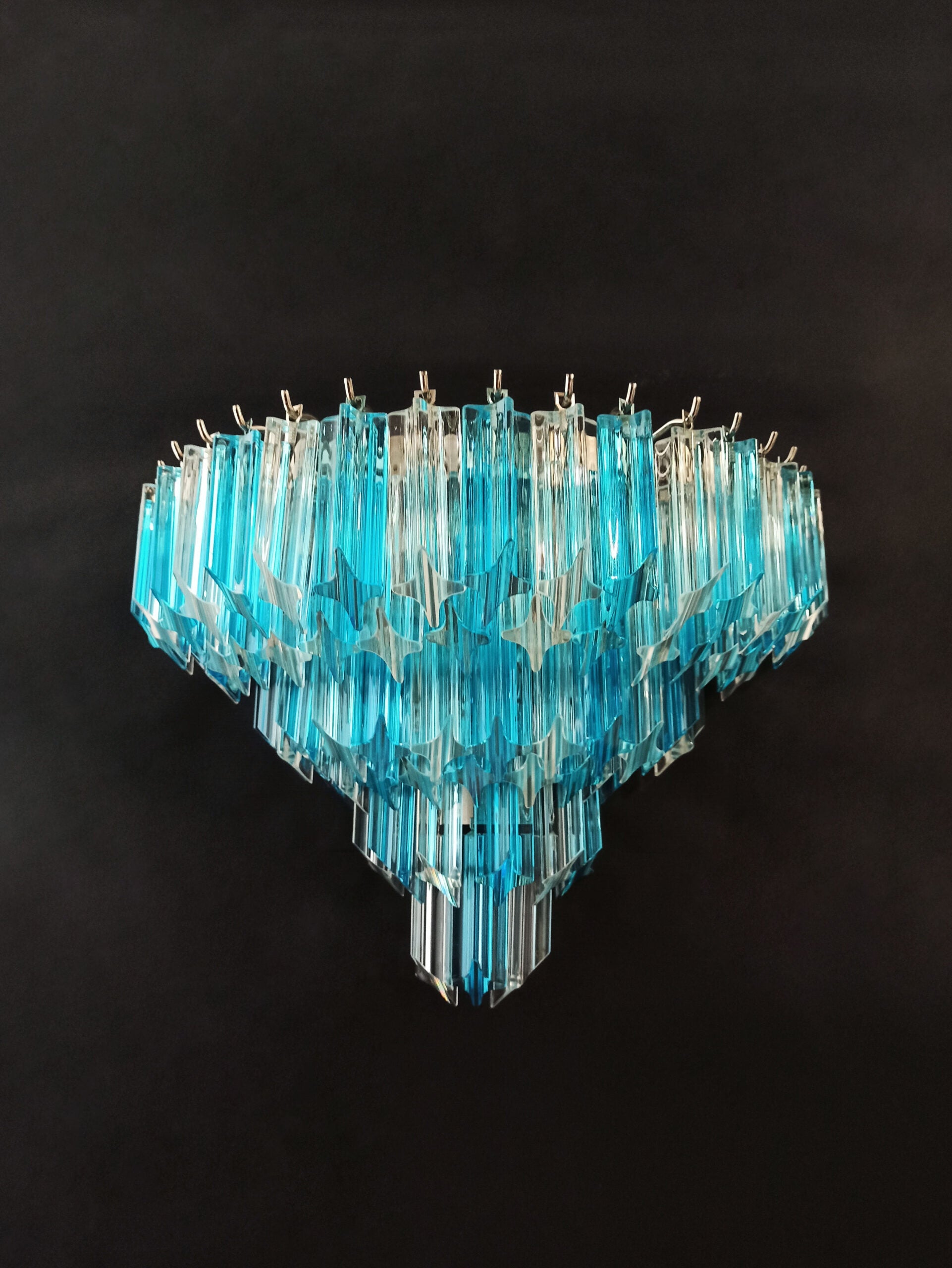 Murano Wall Lamp | 63 Clear Blue Prism Glass | Set of 2