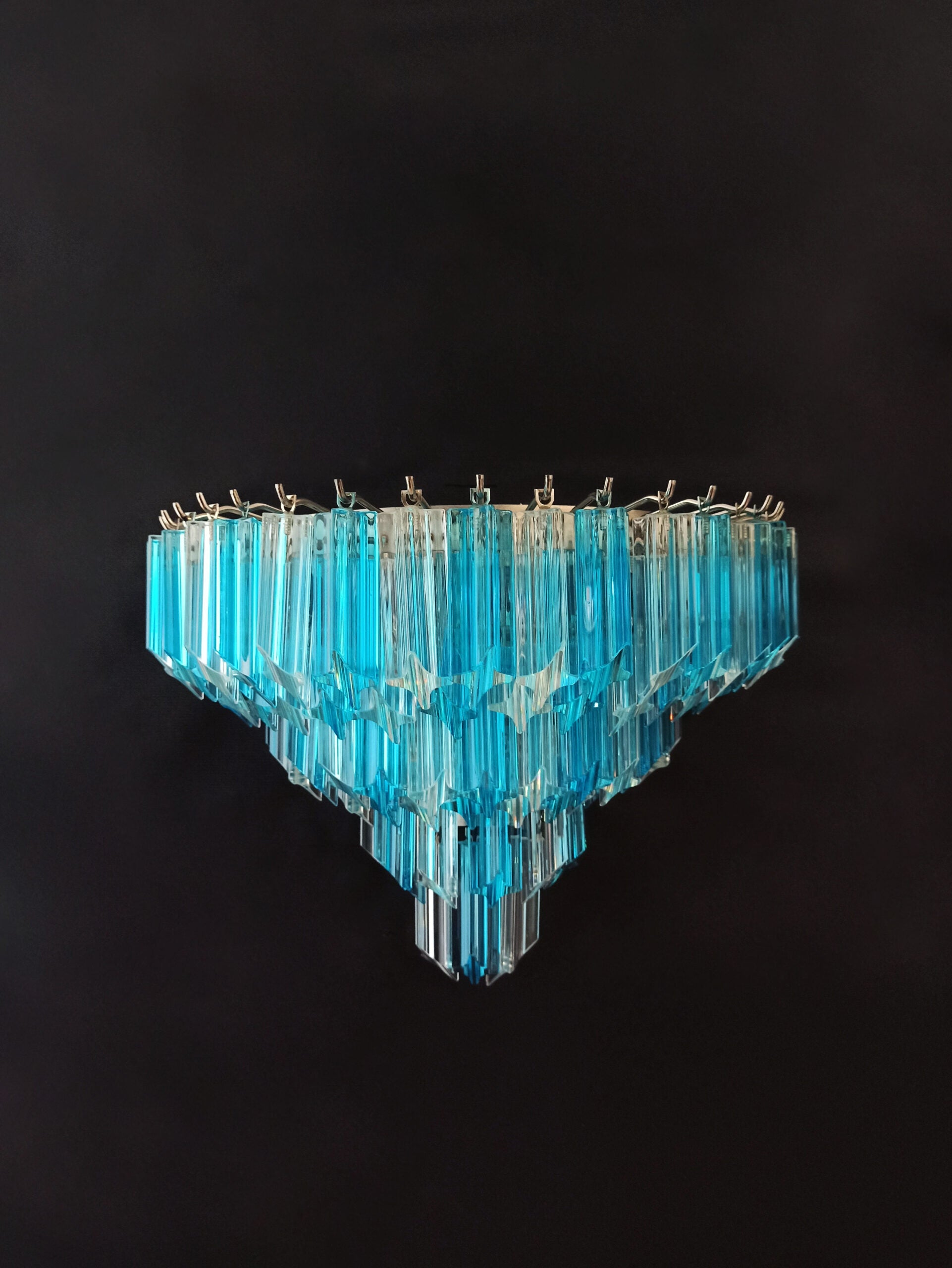Murano Wall Lamp | 63 Clear Blue Prism Glass | Set of 2