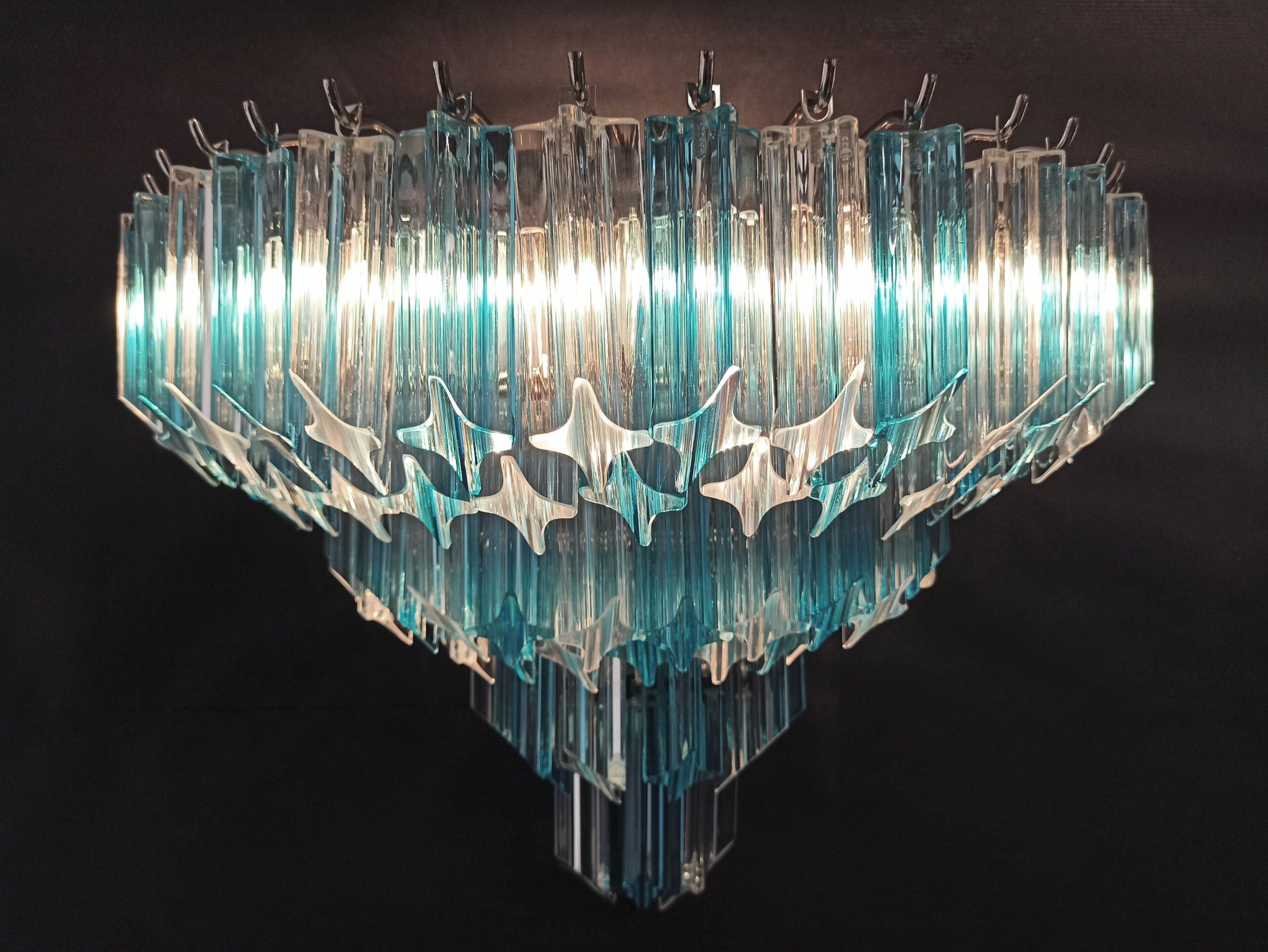 Murano Wall Lamp | 63 Clear Blue Prism Glass | Set of 2