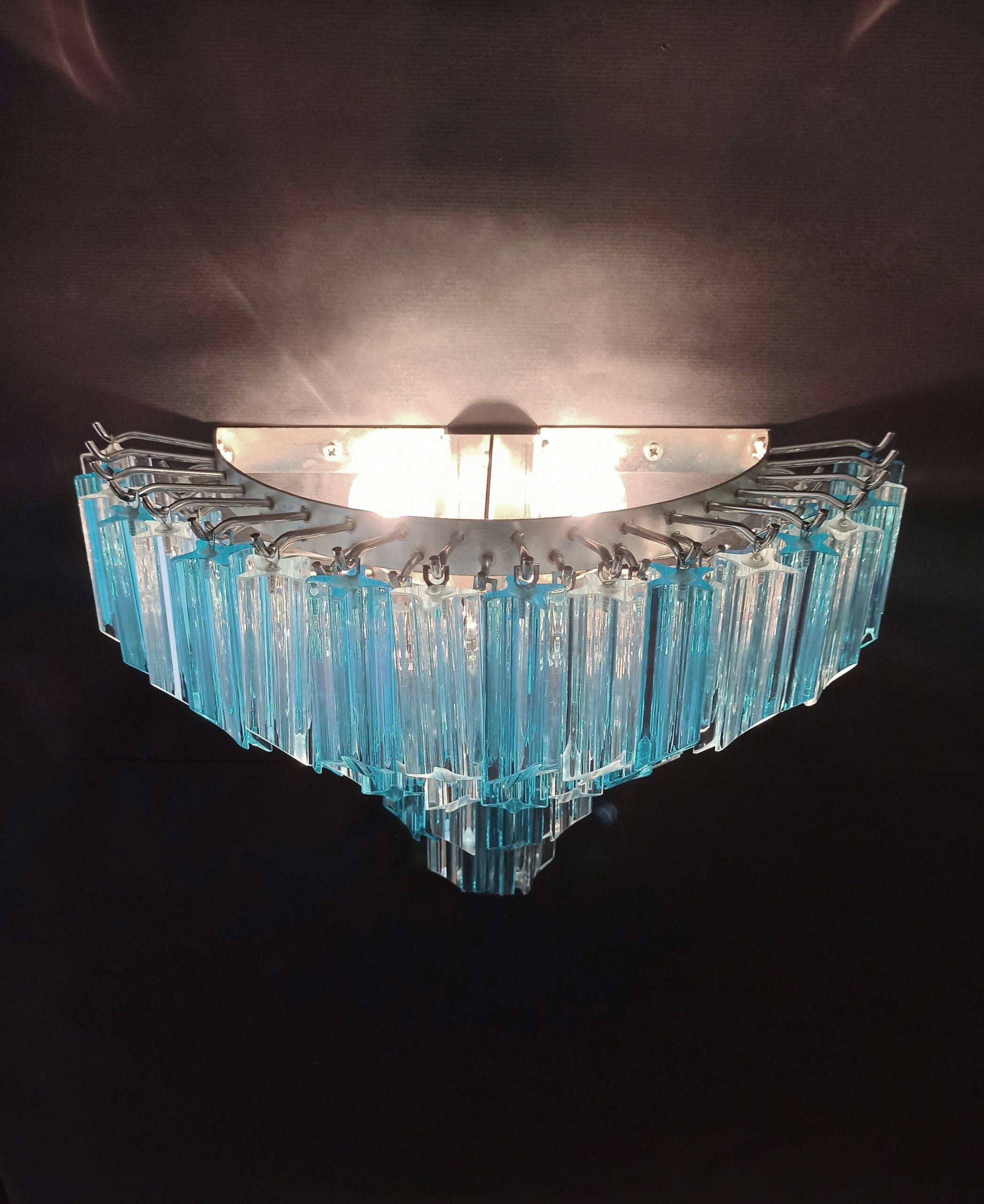 Murano Wall Lamp | 63 Clear Blue Prism Glass | Set of 2