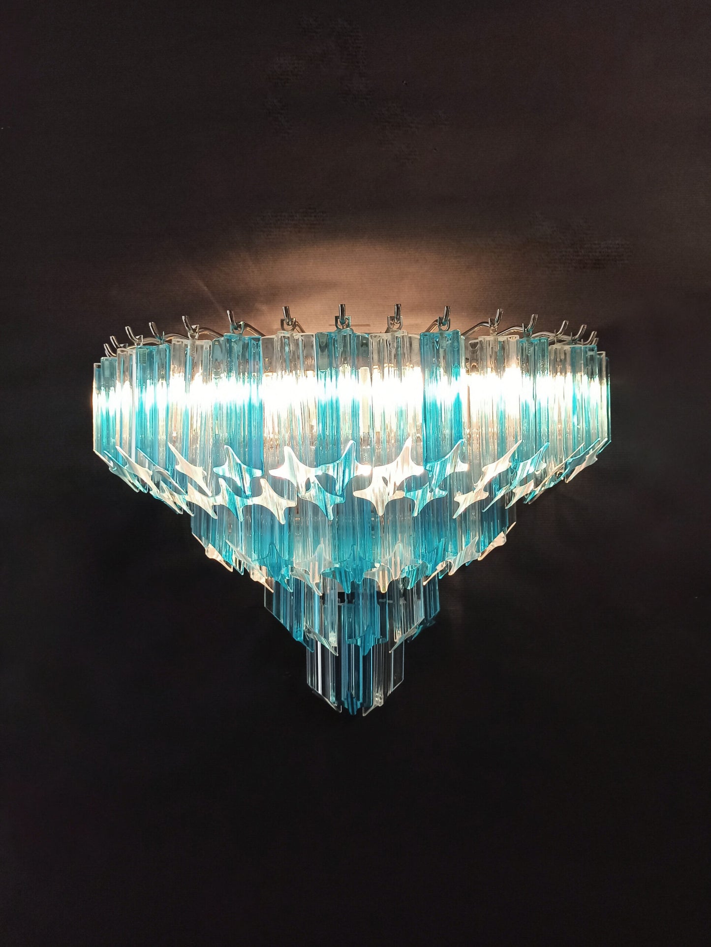 Murano Wall Lamp | 63 Clear Blue Prism Glass | 2 pcs