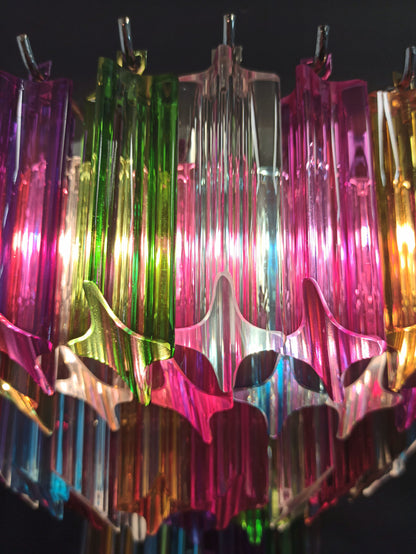 Murano Wall Lamp | 63 Multicolored Glass Prisms | 2 pcs