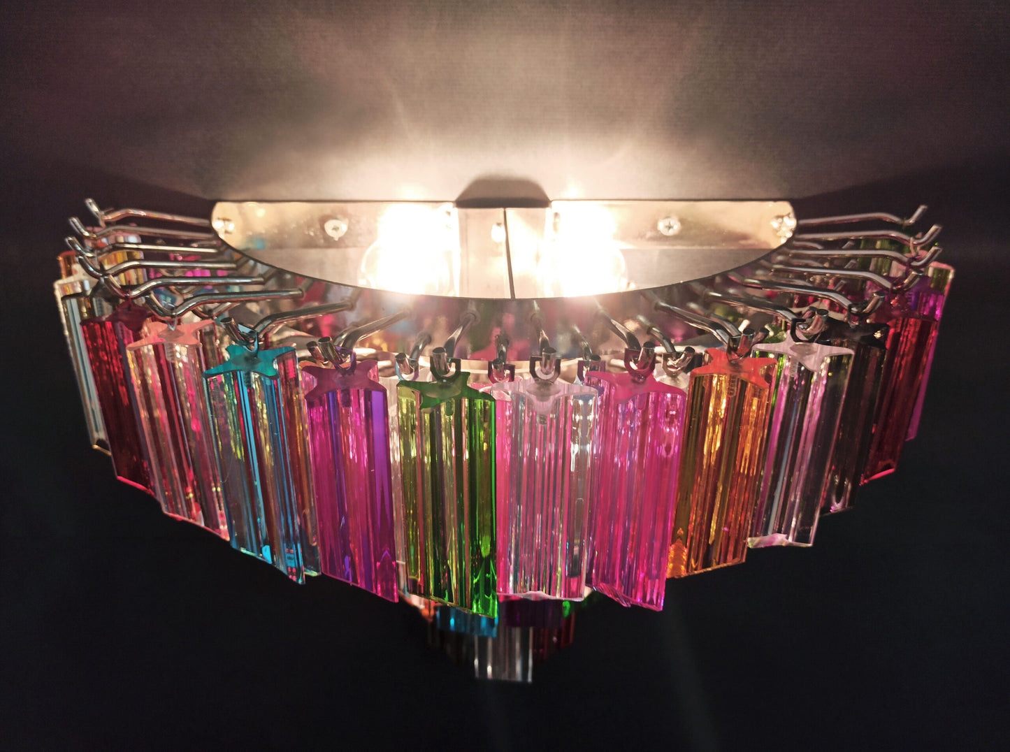 Murano Wall Lamp | 63 Multicolored Glass Prisms | 2 pcs