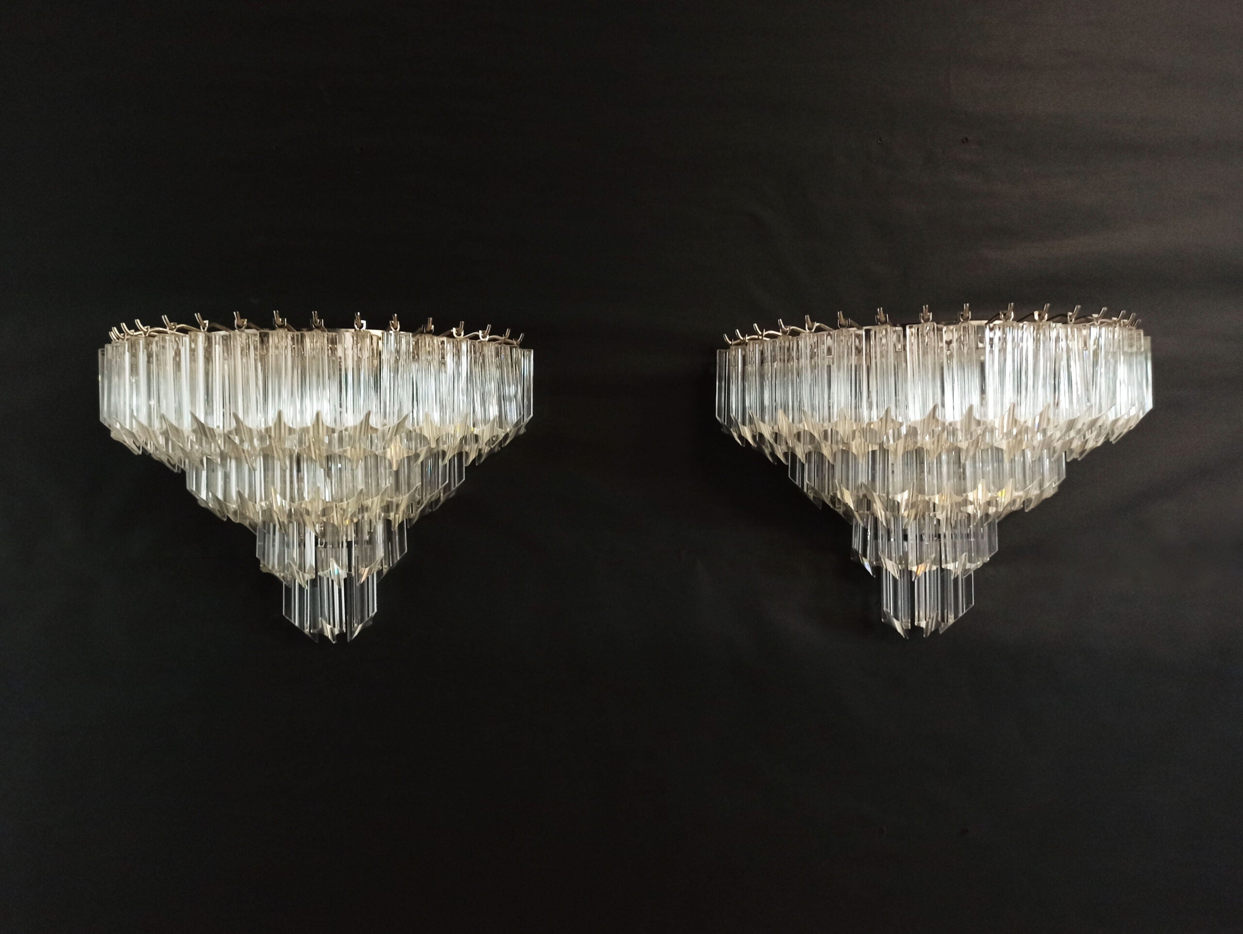 Murano Vegglampe | 63 Klare Prismeglass | 1 par