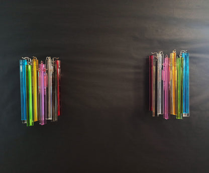 Murano Vegglampe | 9 Multifarge Prismeglass | 1 par