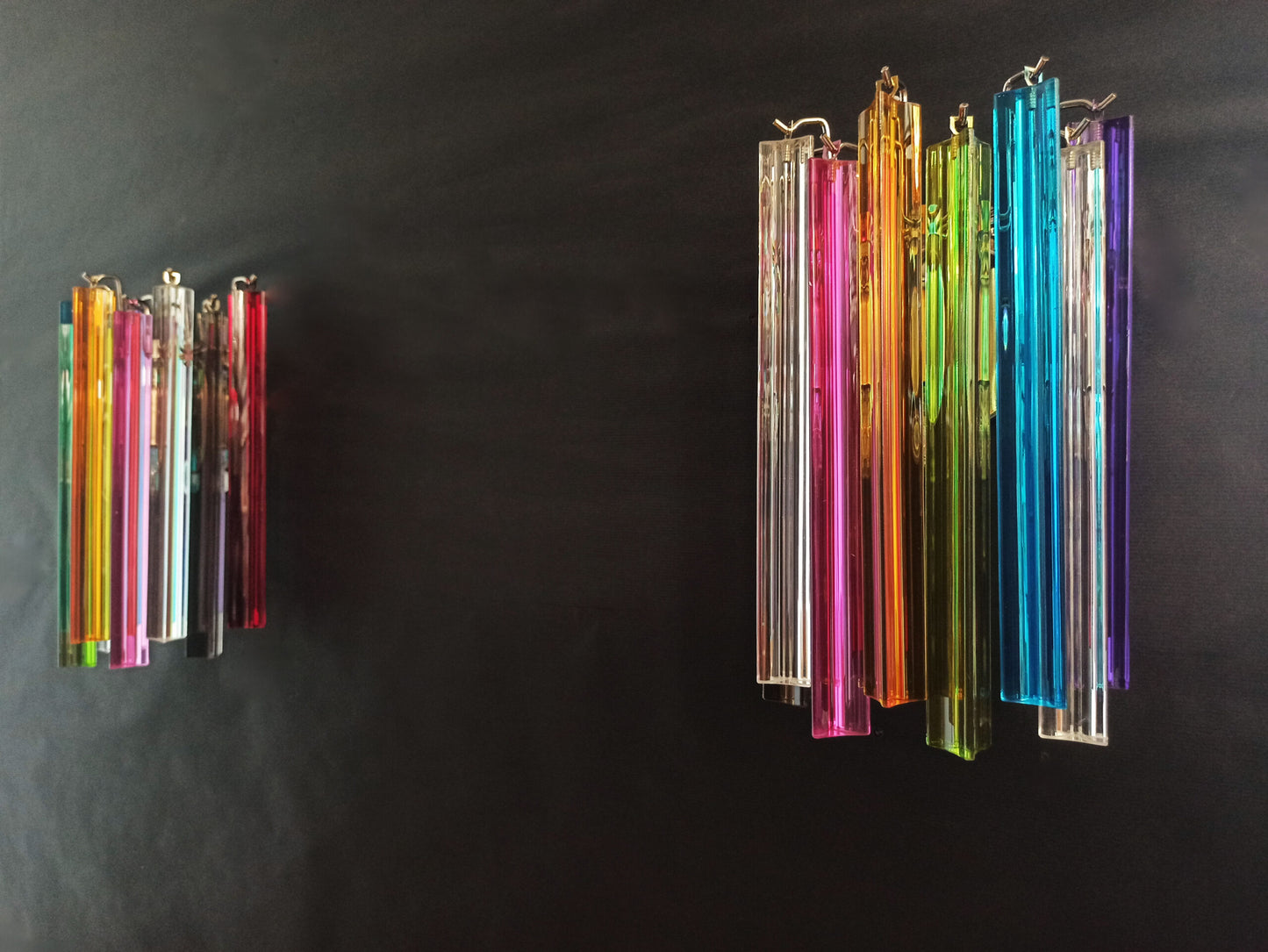 Murano Wall Lamp | 9 Multicolored Prism | 2 pcs