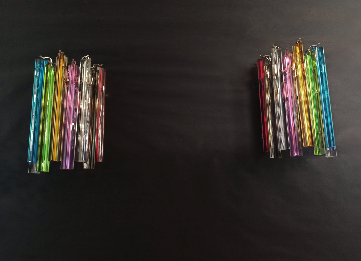 Murano Wall Lamp | 9 Multicolored Prism | 2 pcs