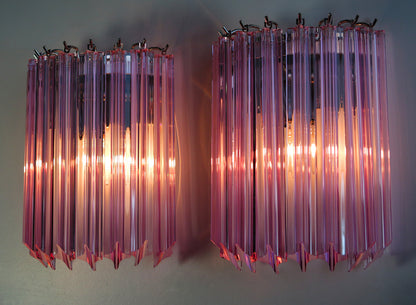 Murano Wall Lamp | 9 Pink Prism | 2 pcs