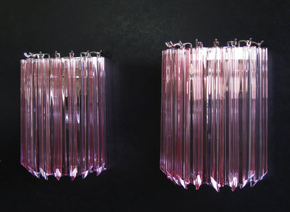 Murano Wall Lamp | 9 Pink Prism | 2 pcs