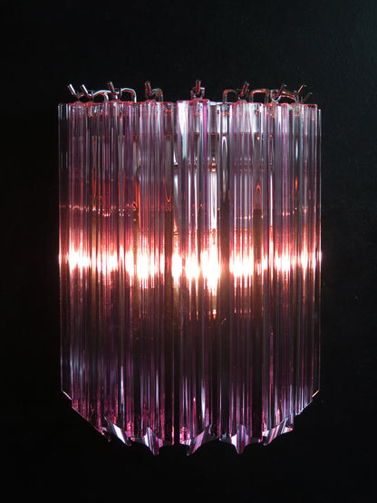 Murano Wall Lamp | 9 Pink Prism | 2 pcs