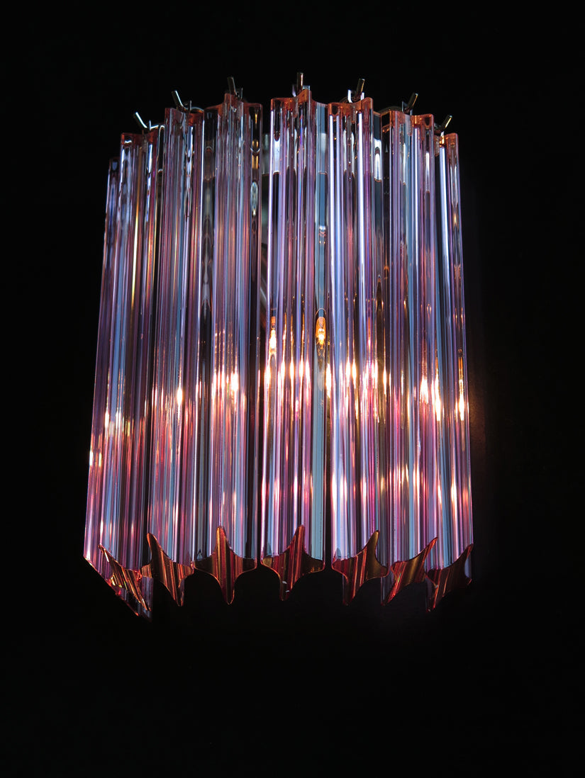 Murano Wall Lamp | 9 Pink Prism | 2 pcs