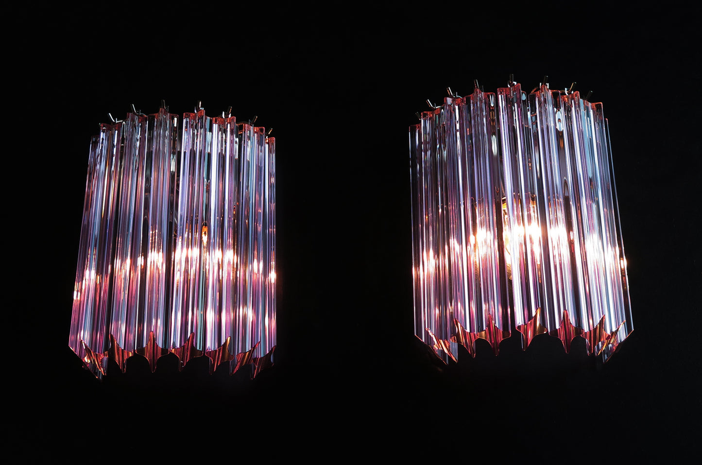 Murano Wall Lamp | 9 Pink Prism | 2 pcs