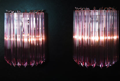 Murano Wall Lamp | 9 Pink Prism | 2 pcs