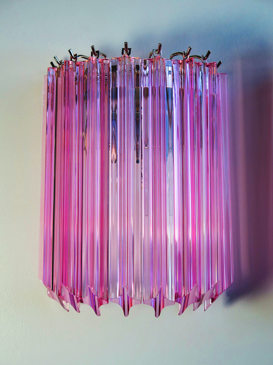 Murano Wall Lamp | 9 Pink Prism | 2 pcs
