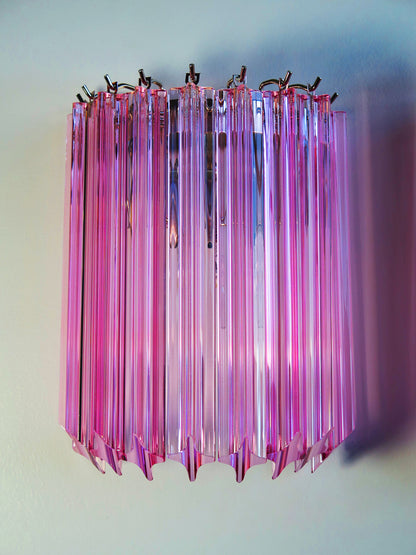 Murano Wall Lamp | 9 Pink Prism | 2 pcs