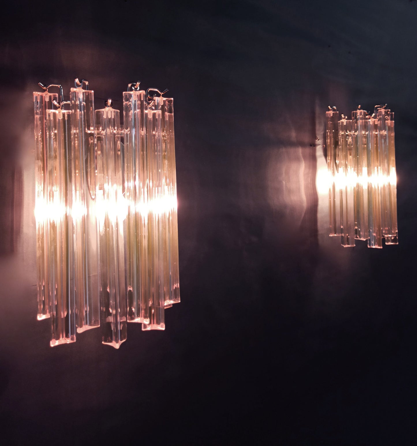 Applique Murano | 9 Rosa Prism | 1 Coppia