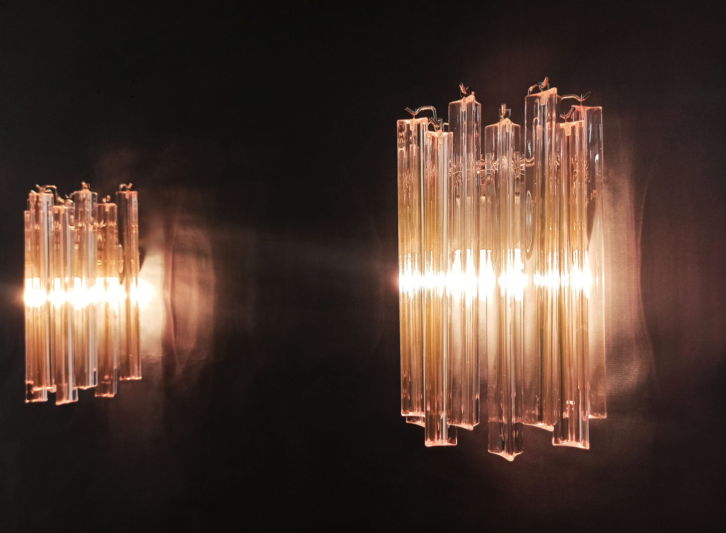 Applique Murano | 9 Rosa Prism | 1 Coppia