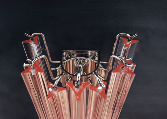 Murano Wandlamp | 9 Roze Prism | 2 stuks