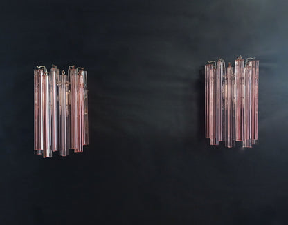 Applique Murano | 9 Rosa Prism | 1 Coppia