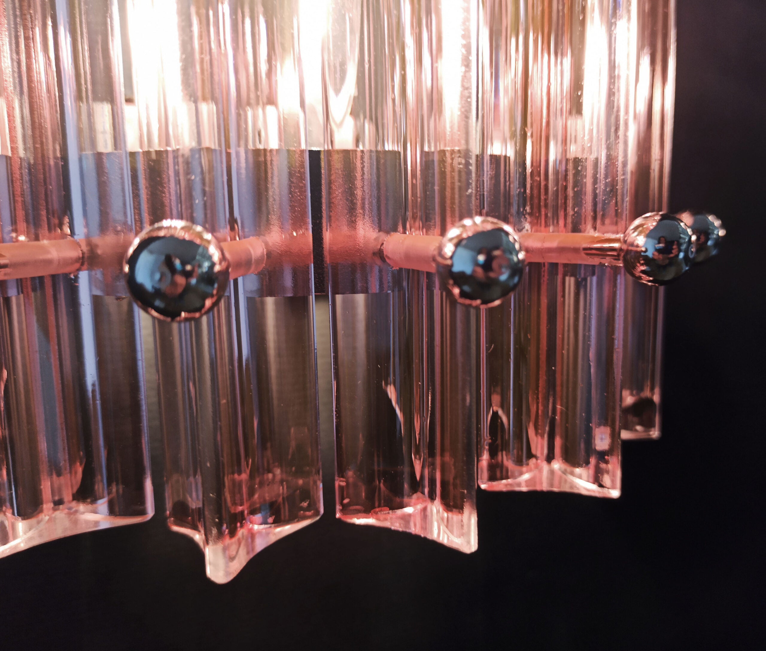 Murano Wall Lamp | 7 Pink Prism Glass | Set of 2
