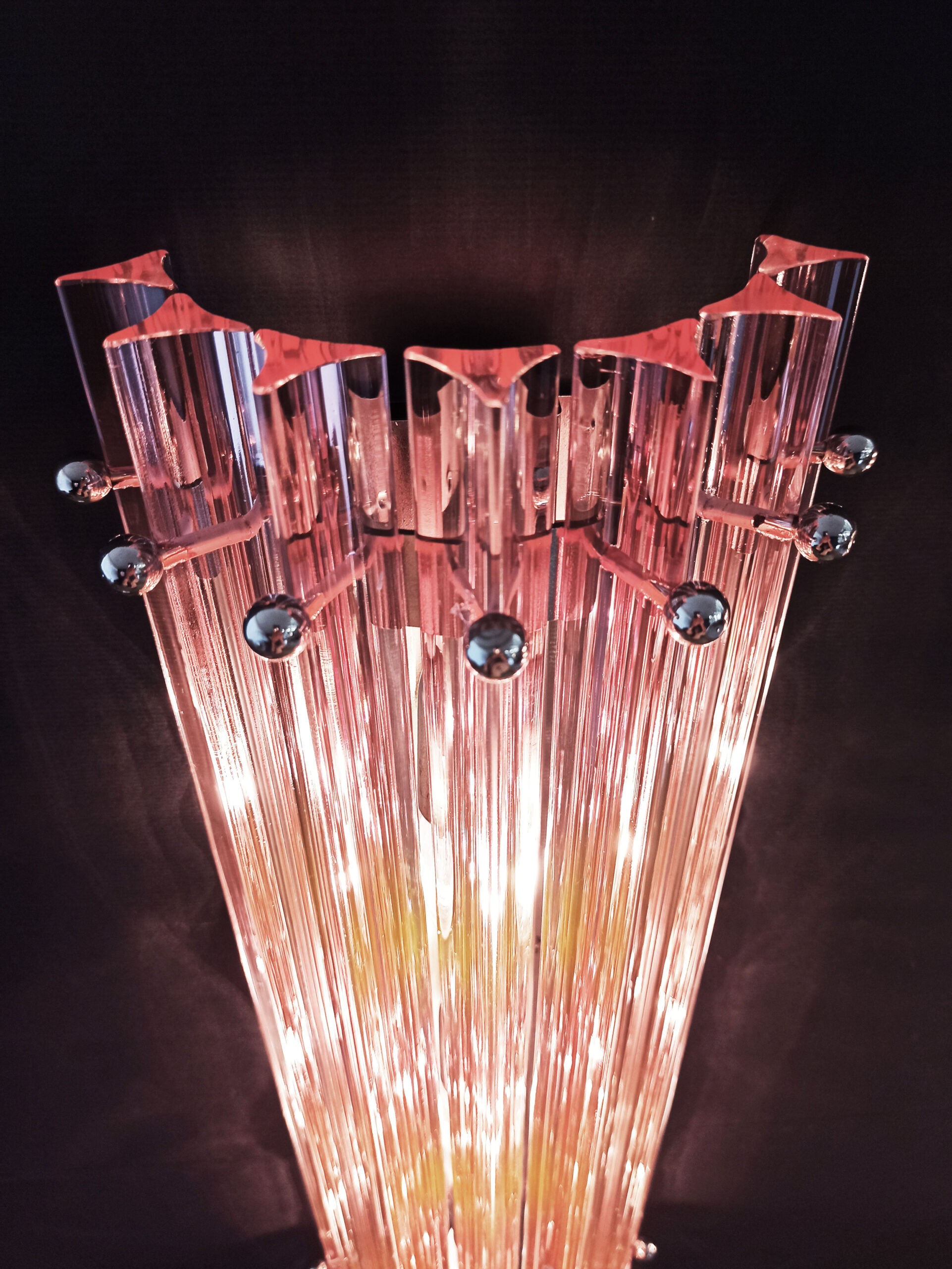 Murano Wall Lamp | 7 Pink Prism Glass | Set of 2