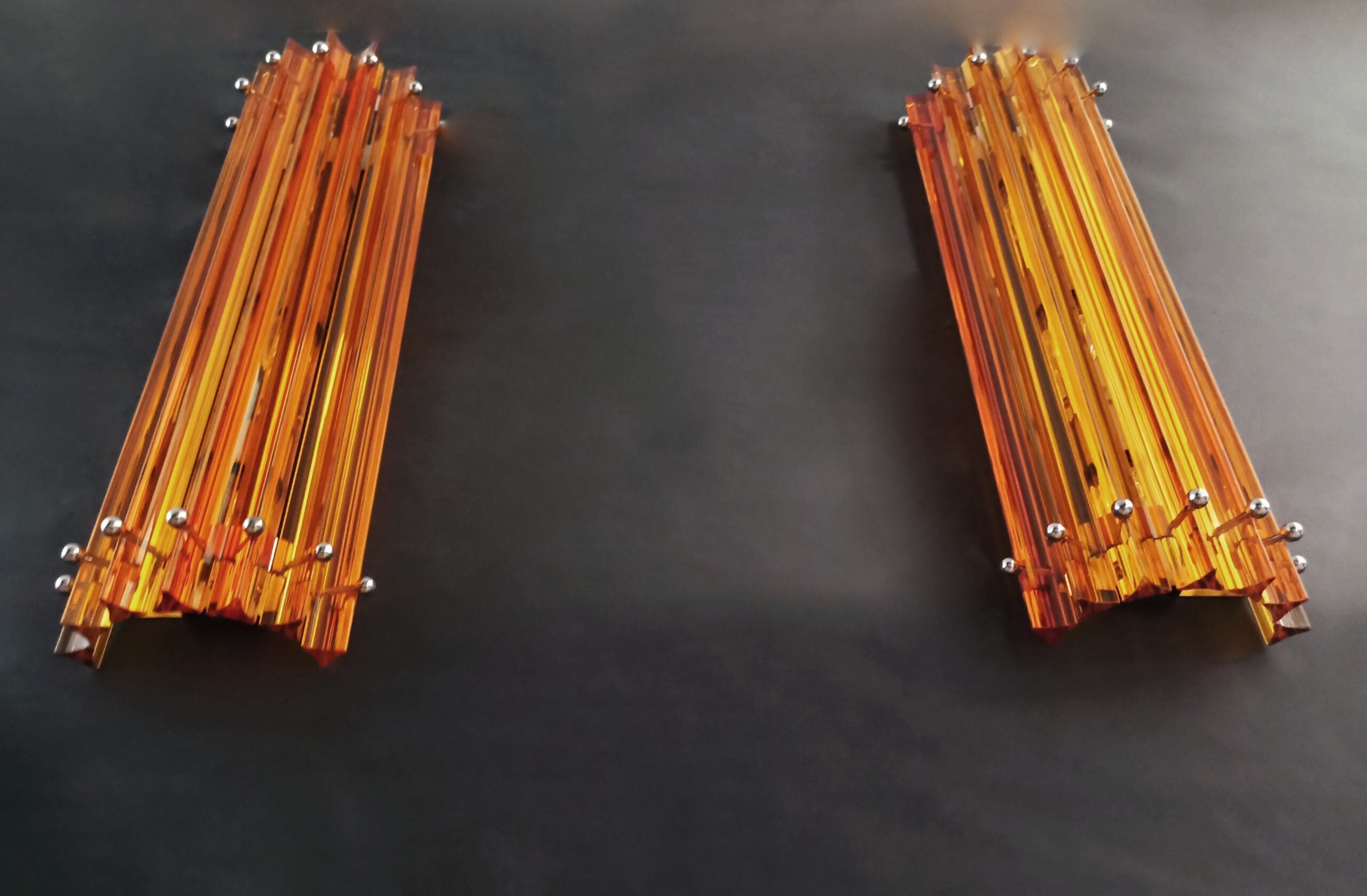Murano Wall Lamp | 7 Yellow Prism Glass | Set of 2