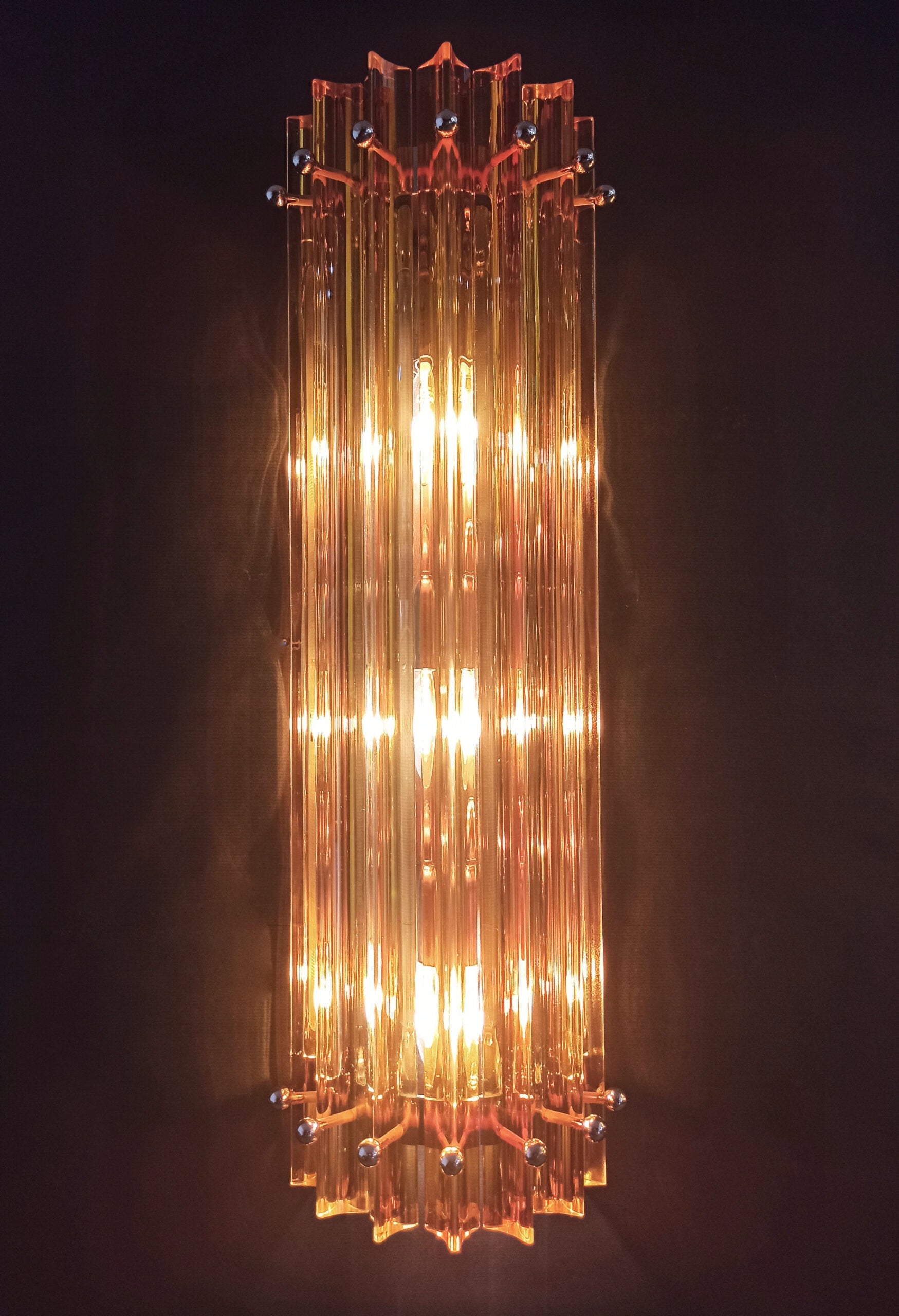 Murano Wall Lamp | 7 Yellow Prism Glass | Set of 2
