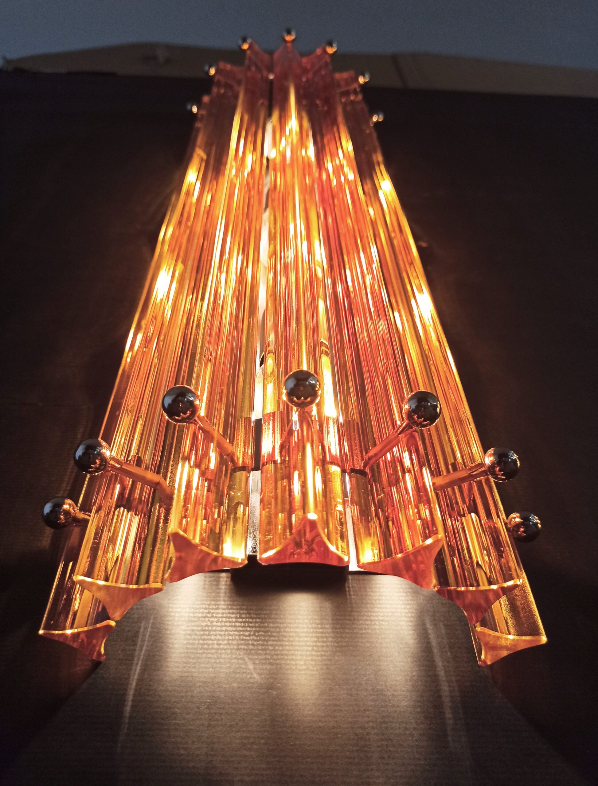 Murano Wall Lamp | 7 Yellow Prism Glass | Set of 2