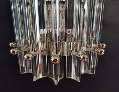 Murano Wall Lamp | 7 Clear Prism Glass | 2 pcs