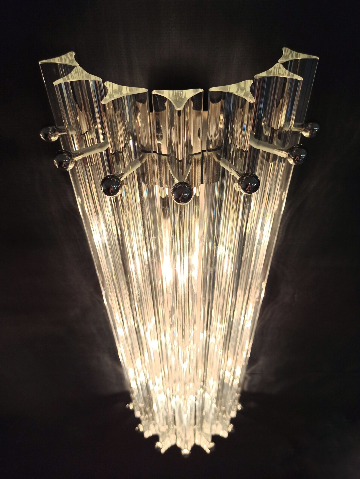 Murano Wall Lamp | 7 Clear Prism Glass | 2 pcs