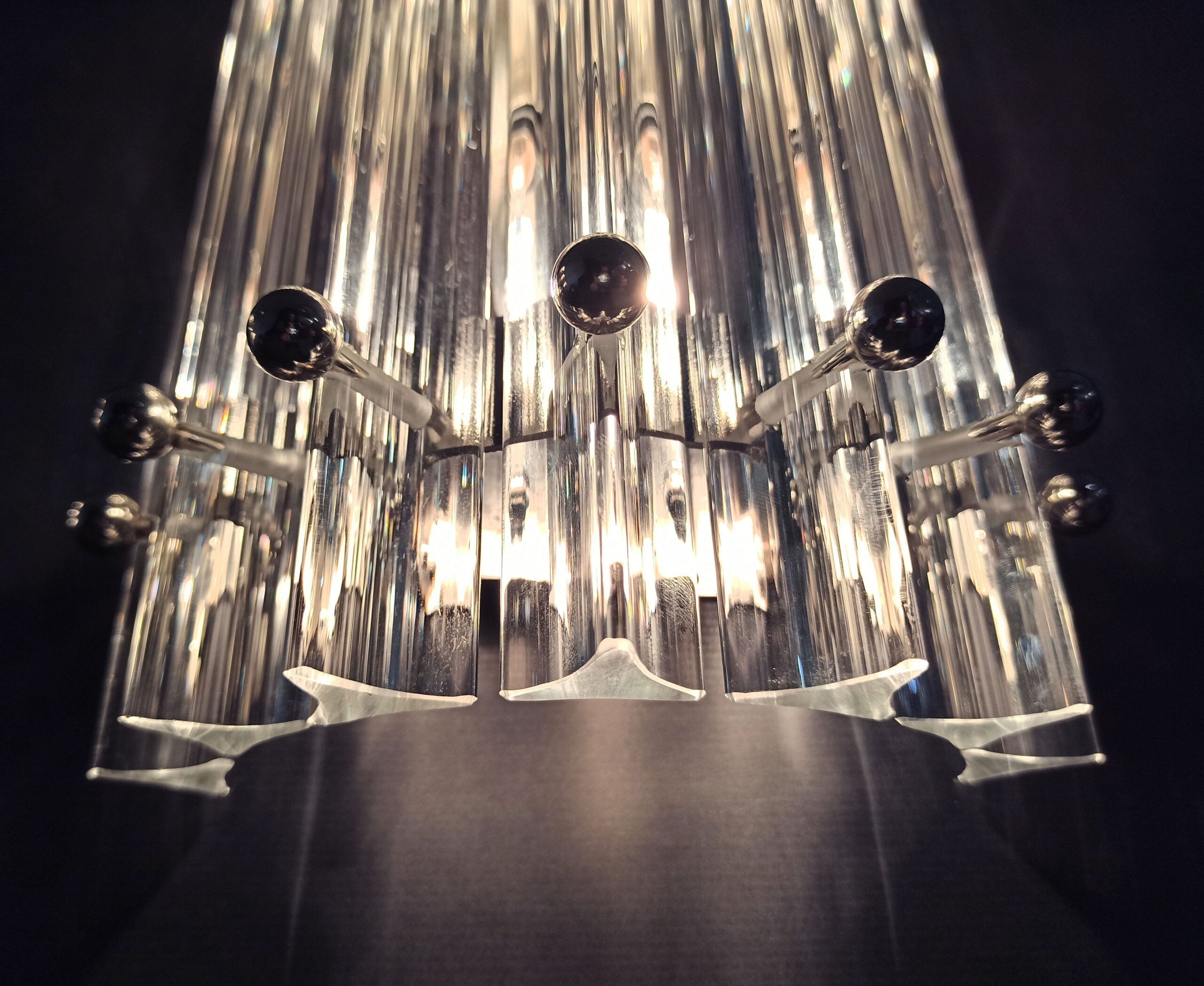 Murano Wall Lamp | 7 Clear Prism Glass | Set of 2