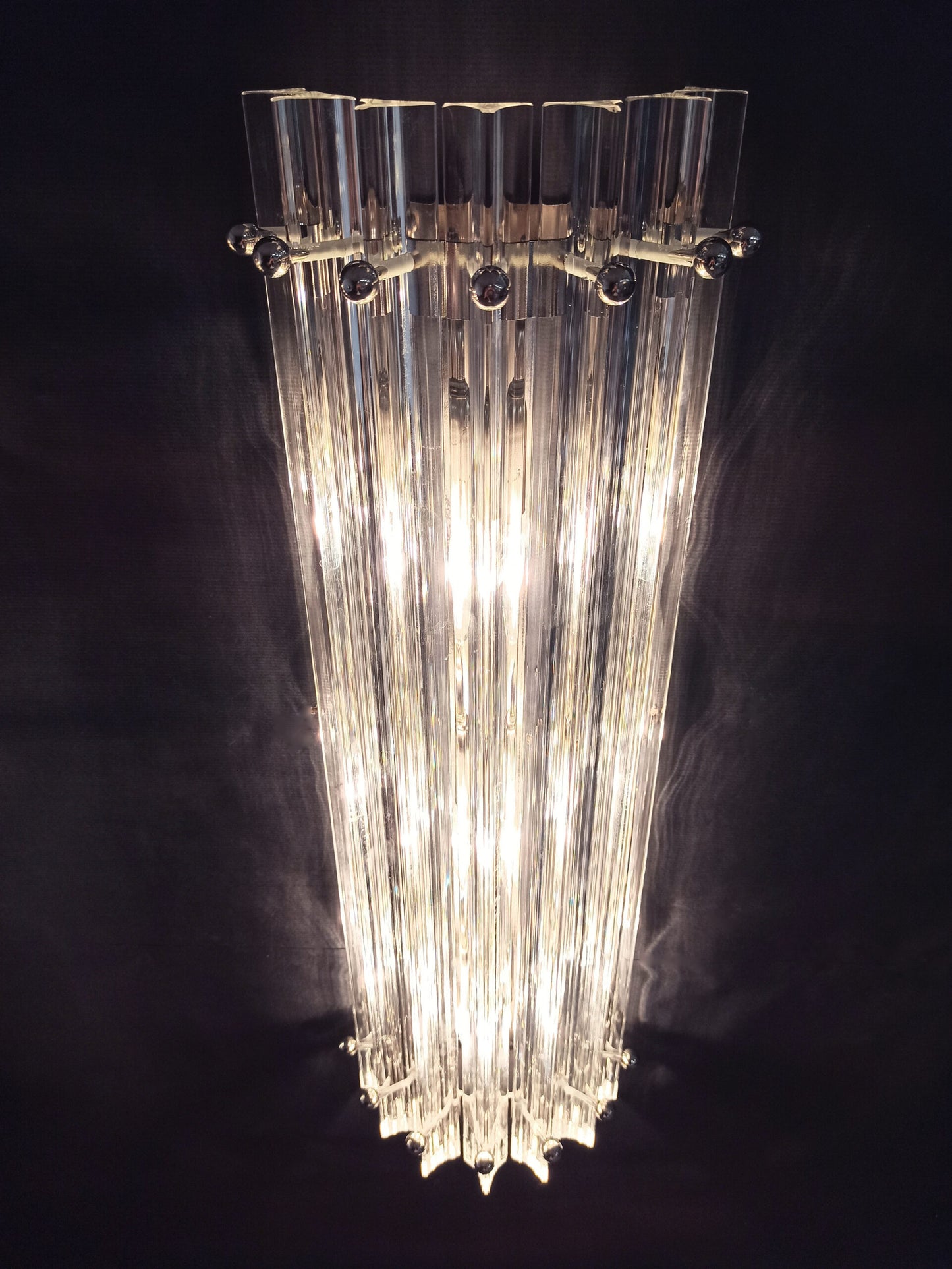 Murano Wall Lamp | 7 Clear Prism Glass | 2 pcs