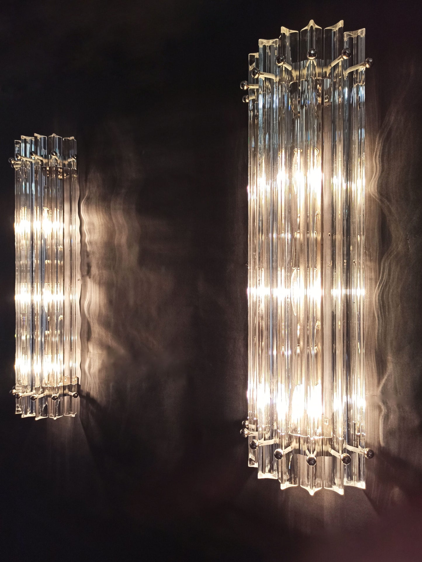 Murano Wall Lamp | 7 Clear Prism Glass | 2 pcs