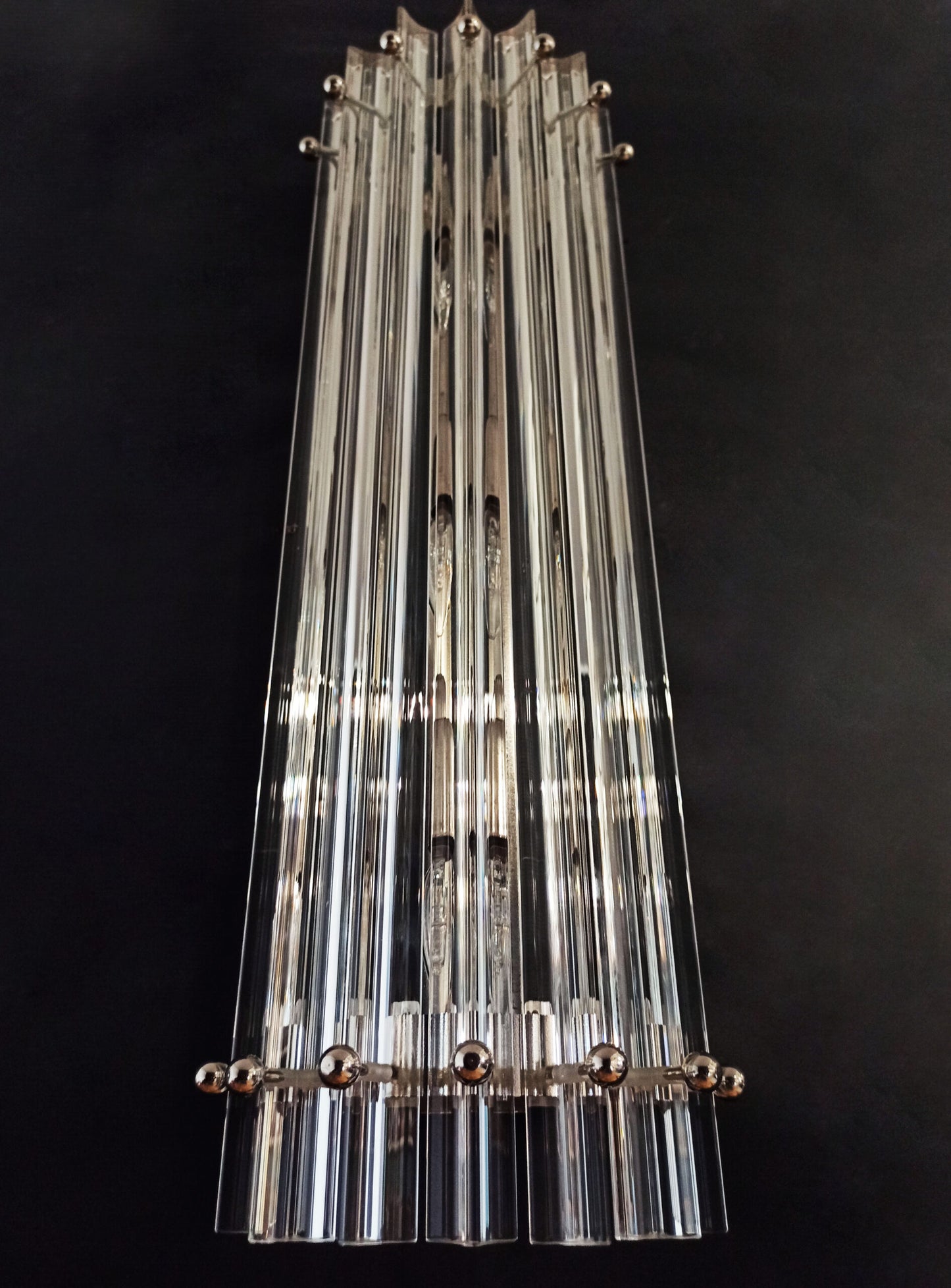 Murano Wall Lamp | 7 Clear Prism Glass | 2 pcs