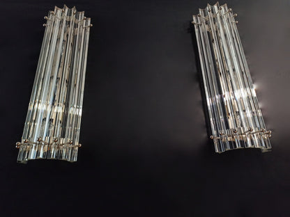 Murano Wall Lamp | 7 Clear Prism Glass | 2 pcs