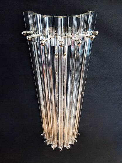Murano Wall Lamp | 7 Clear Prism Glass | 2 pcs