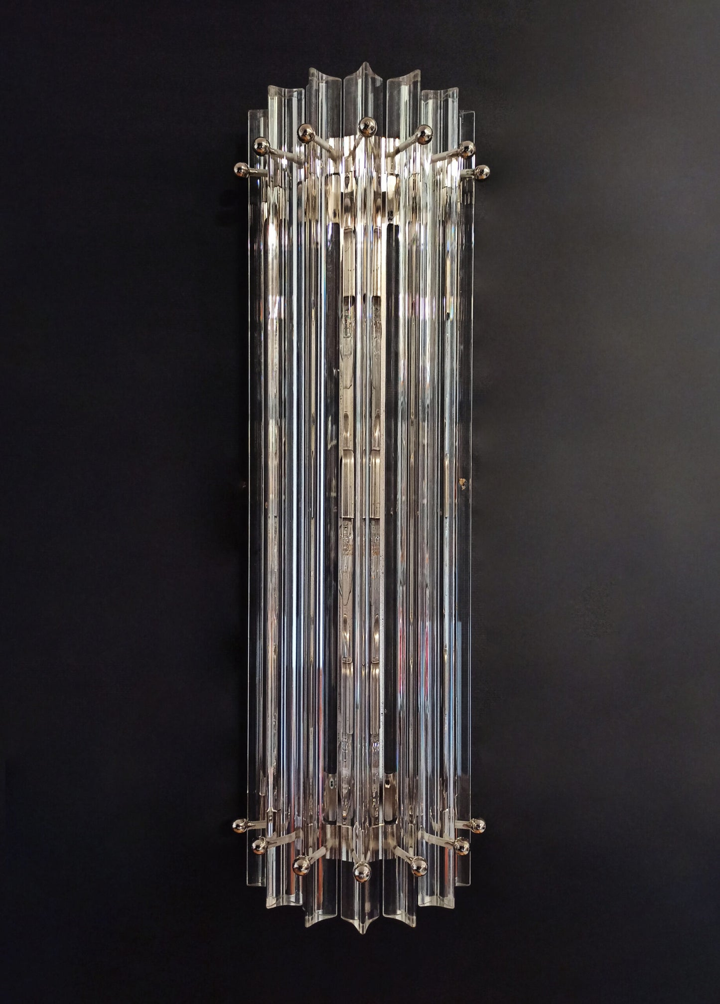 Murano Wall Lamp | 7 Clear Prism Glass | 2 pcs