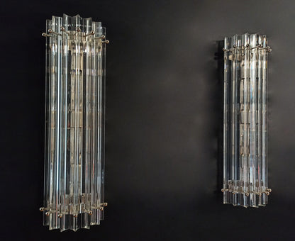 Murano Wall Lamp | 7 Clear Prism Glass | 2 pcs