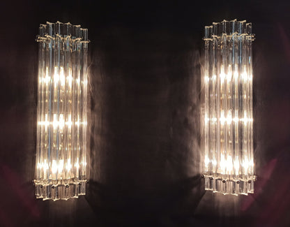Murano Wall Lamp | 7 Clear Prism Glass | 2 pcs
