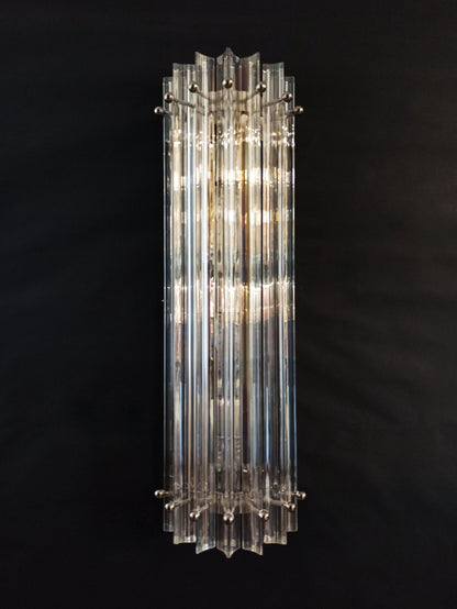 Murano Wall Lamp | 7 Iris Clear Glass Prisms | 2 pcs