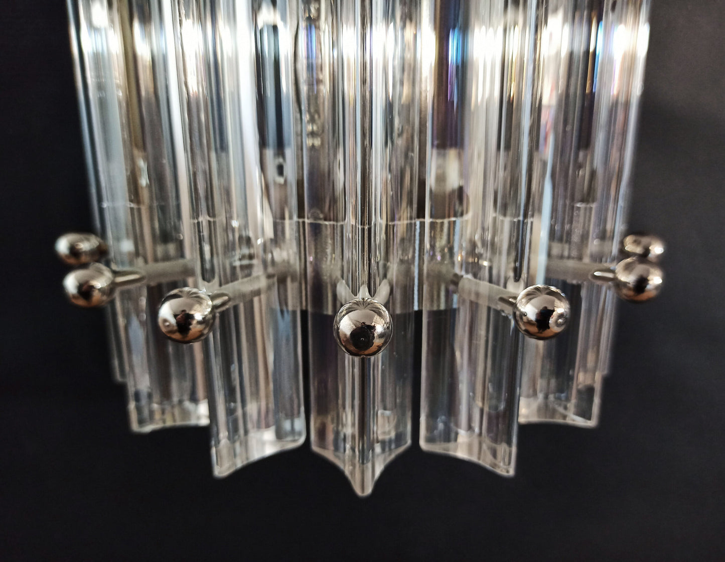 Murano Wall Lamp | 7 Iris Clear Glass Prisms | 2 pcs