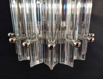 Murano Wall Lamp | 7 Iris Clear Glass Prisms | 2 pcs