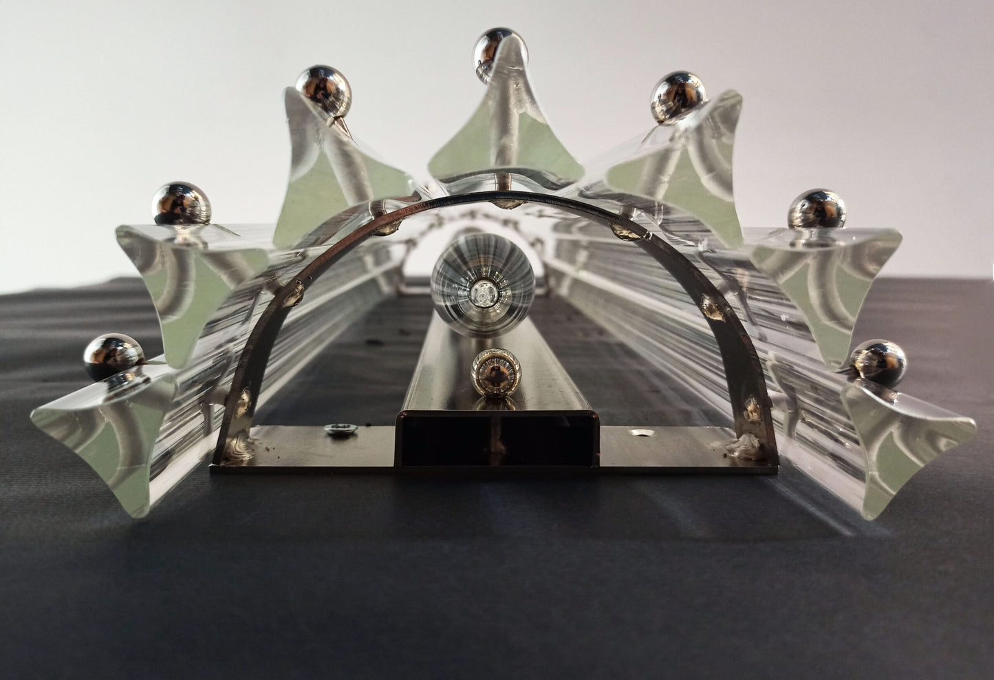 Murano Wall Lamp | 7 Iris Clear Glass Prisms | 2 pcs