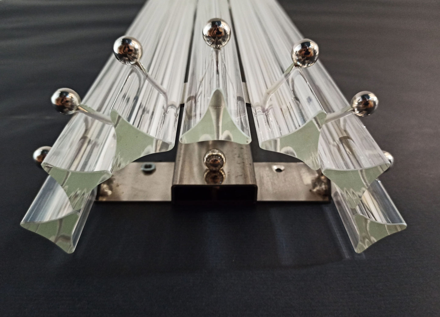 Murano Wall Lamp | 7 Iris Clear Glass Prisms | 2 pcs