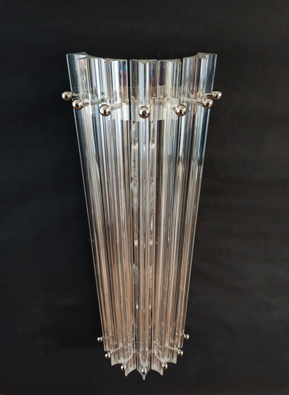 Murano Wall Lamp | 7 Iris Clear Glass Prisms | 2 pcs